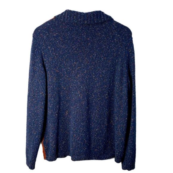 Alfred Dunner Blue and Brown Geometric Color Block Women’s L 3 Button Cardigan. - Picture 2 of 9